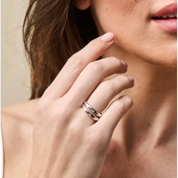 Silver Plated Slice Stacking Ring Set Image 2 Meigs Jewelry Tahlequah, OK