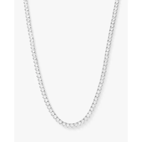 Silver Plated 3mm Not Your Basic Tennis CZ Necklace 16" Meigs Jewelry Tahlequah, OK