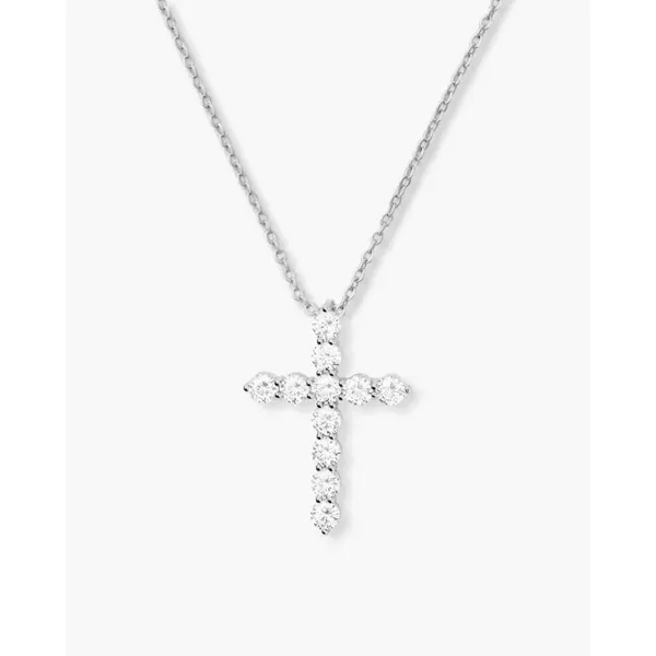 Silver Plated Oh She Fancy Small Cross CZ Pendant Meigs Jewelry Tahlequah, OK