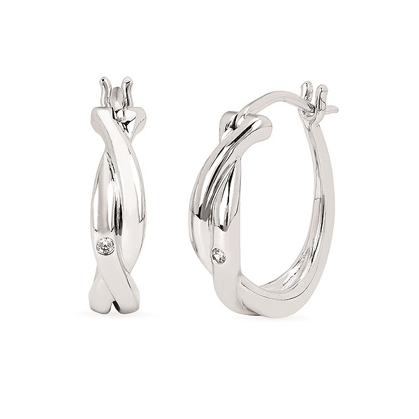 Silver Earrings with Diamonds Meyers Jewelers Grove City, OH