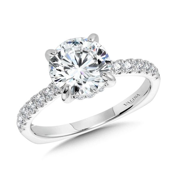14K White Gold Valina Bridal Cathedral Semi-Mount Ring Midtown Diamonds Reno, NV