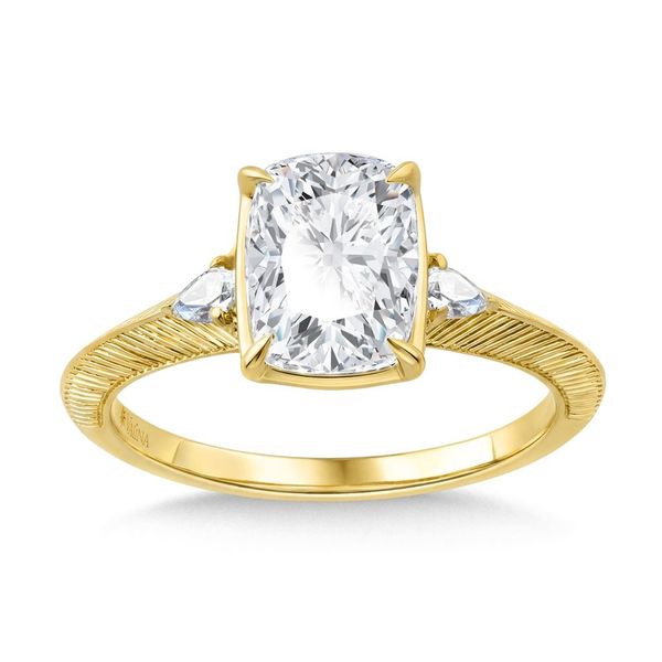 14K Yellow Gold Valina Bridal Feather Inspired Semi-Mount Ring Midtown Diamonds Reno, NV