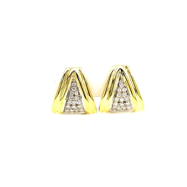 18K Two Tone Diamond Pave Fashion Earrings Midtown Diamonds Reno, NV