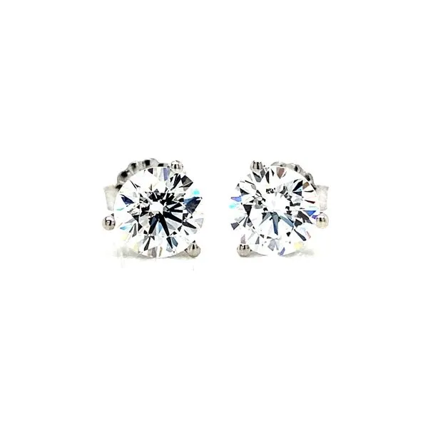 Lady's White 14 Karat Martini Studs with Created Lannytes Midtown Diamonds Reno, NV