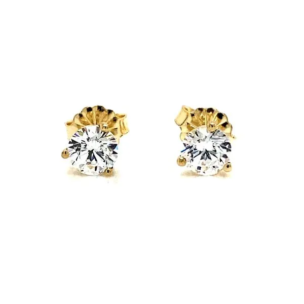 Lady's Yellow 14 Karat Martini Stud Earrings with Created Lannytes Midtown Diamonds Reno, NV
