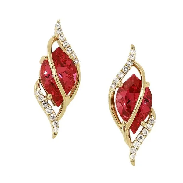 Chatham Gems Color Fashion Collection 14K Yellow Gold Wire Overlap Stud Earrings Midtown Diamonds Reno, NV