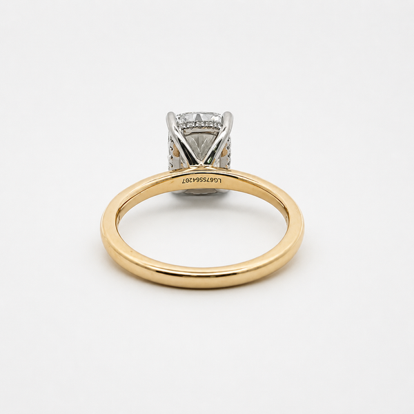 LilyRose Collection Complete Cushion-Cut Engagement Ring Setting with Diamond Hidden Halo Image 3 Midtown Jewelers Herndon, VA