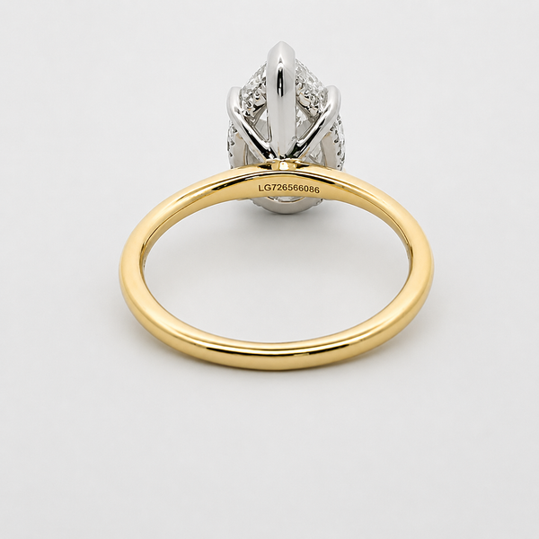 LilyRose Collection Complete Pear-Shape Engagement Ring Setting with Diamond Hidden Halo Image 3 Midtown Jewelers Herndon, VA