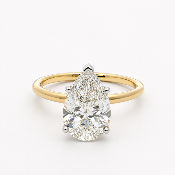 LilyRose Collection Complete Pear-Shape Engagement Ring Setting with Diamond Hidden Halo Midtown Jewelers Herndon, VA