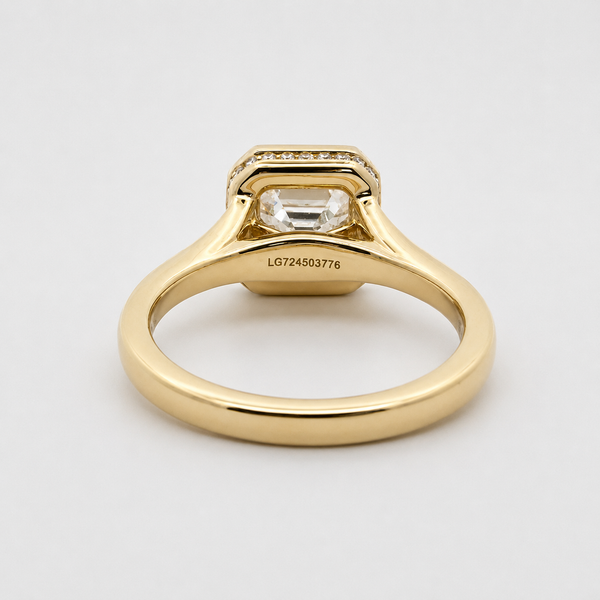 LilyRose Collection Complete Asscher-Cut Engagement Ring Setting with Diamond Hidden Halo Image 3 Midtown Jewelers Herndon, VA