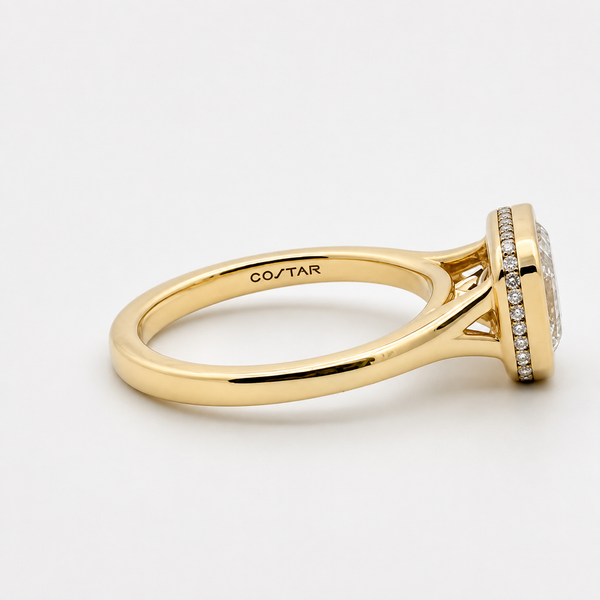 LilyRose Collection Complete Asscher-Cut Engagement Ring Setting with Diamond Hidden Halo Image 4 Midtown Jewelers Herndon, VA