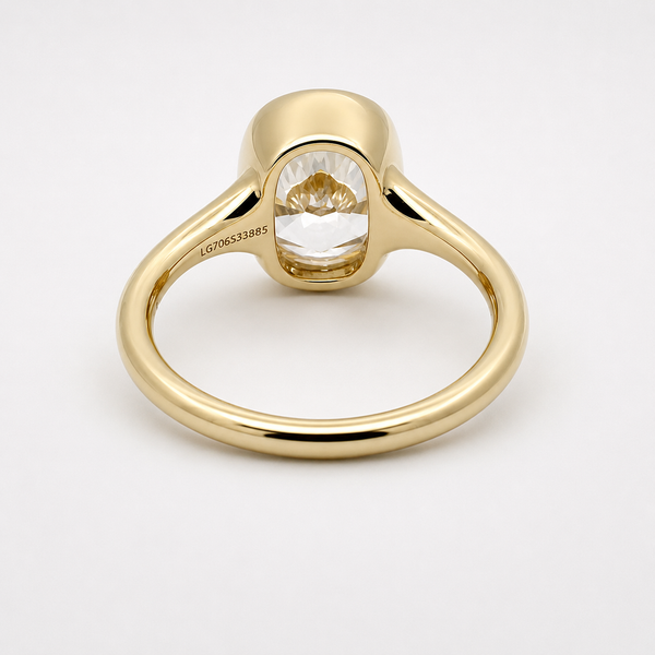 LilyRose Collection Complete Cushion-Shape Bezel-Set Solitaire Engagement Ring Image 3 Midtown Jewelers Herndon, VA