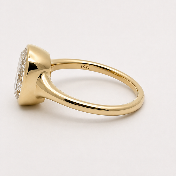 LilyRose Collection Complete Cushion-Shape Bezel-Set Solitaire Engagement Ring Image 4 Midtown Jewelers Herndon, VA