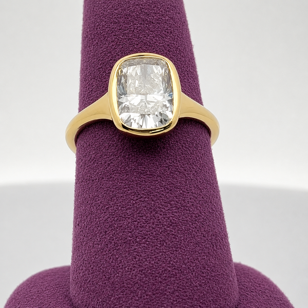 LilyRose Collection Complete Cushion-Shape Bezel-Set Solitaire Engagement Ring Image 5 Midtown Jewelers Herndon, VA