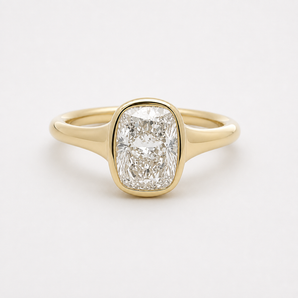 LilyRose Collection Complete Cushion-Shape Bezel-Set Solitaire Engagement Ring Midtown Jewelers Herndon, VA