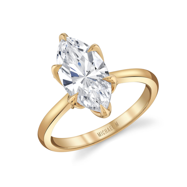 Michael M Crown Collection Marquise 18K Yellow Gold Solitaire Diamond Engagement Ring Midtown Jewelers Herndon, VA