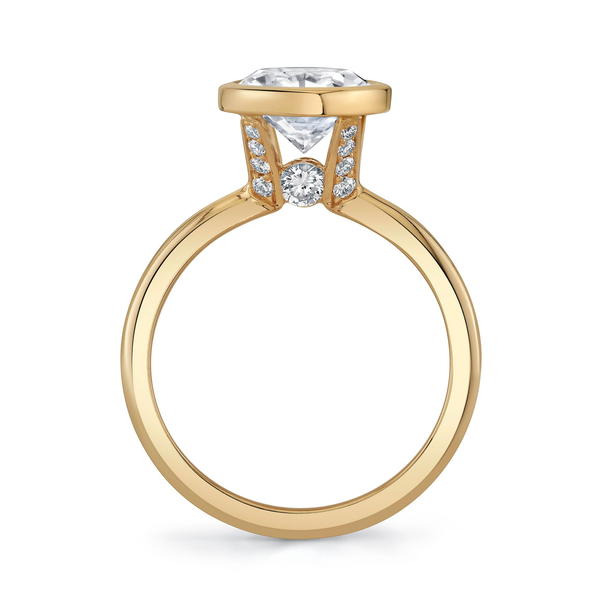 Michael M Modern Collection Oval 18K Yellow Gold Solitaire Diamond Engagement Ring Image 2 Midtown Jewelers Herndon, VA