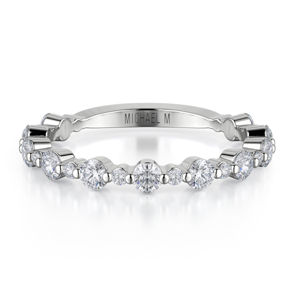 Michael M Fashion Classic Diamond Cluster Band In 14K White Gold - 0.50ctw Midtown Jewelers Herndon, VA