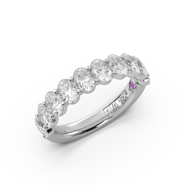 Ava Couture LAB Grown 14K White Gold Halfway Oval Diamond Band Midtown Jewelers Herndon, VA