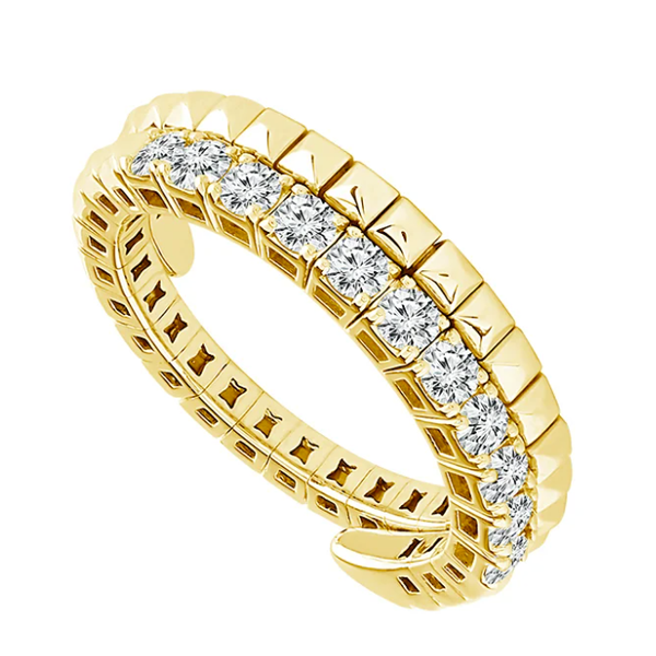 14K Yellow Gold Flexible Size Diamond Band Midtown Jewelers Herndon, VA