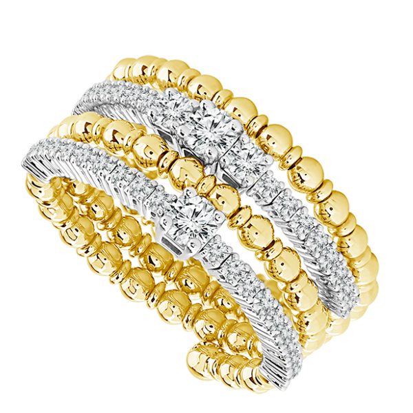 14K TT Multi-Row Diamond Ring - Multi size! Midtown Jewelers Herndon, VA