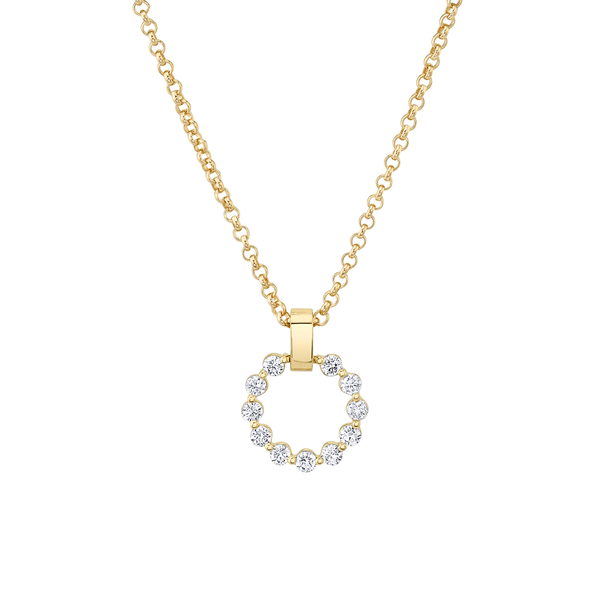 Michael M Fashion 14K Yellow Gold Cloud Small Pendant On An 18 Inch Rolo Chain - 0.35ctw Midtown Jewelers Herndon, VA