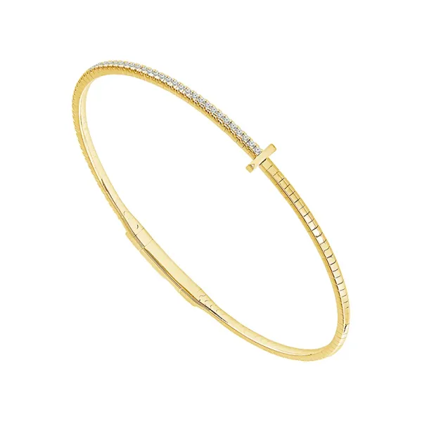 Flexie 14K Yellow Gold Bar Diamond Bangle Midtown Jewelers Herndon, VA