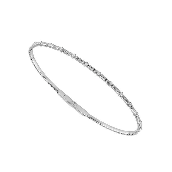 14K White Gold Flexible Diamond Bangle Midtown Jewelers Herndon, VA