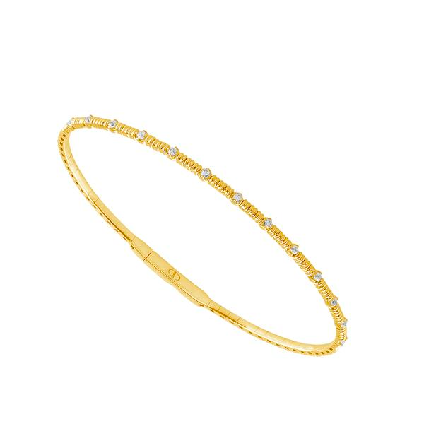 14K Yellow Gold Flexible Diamond Bangle Midtown Jewelers Herndon, VA