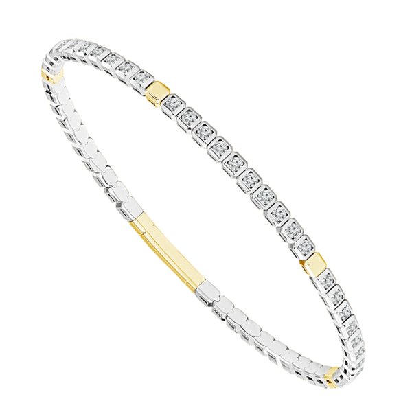 14K Two-tone Flexible Diamond Bangle Midtown Jewelers Herndon, VA