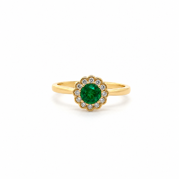 Parviz Designs 14k Yellow Gold Diamond Miligrain Halo Fashion Ring Midtown Jewelers Herndon, VA