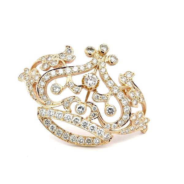 14K Yellow Gold Diamond Crown Brooch/Pendan Midtown Jewelers Herndon, VA