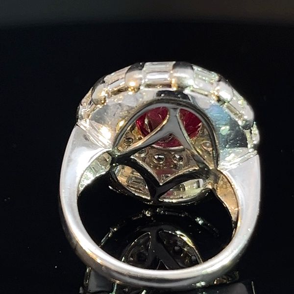 Vintage 18K White Gold Ring With Thai Ruby & Accent Diamonds Image 4 Midtown Jewelers Herndon, VA