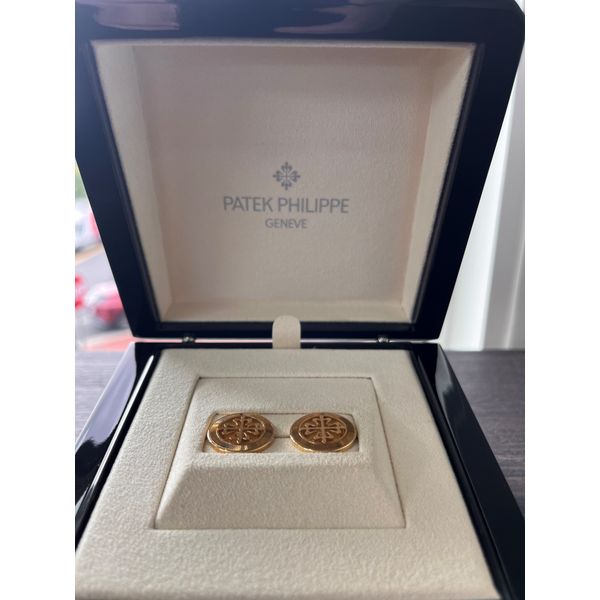 Patek Philippe Calatrava Cross Cufflinks With Guilloched Outer Ring In 18k Yellow Gold Image 3 Midtown Jewelers Herndon, VA