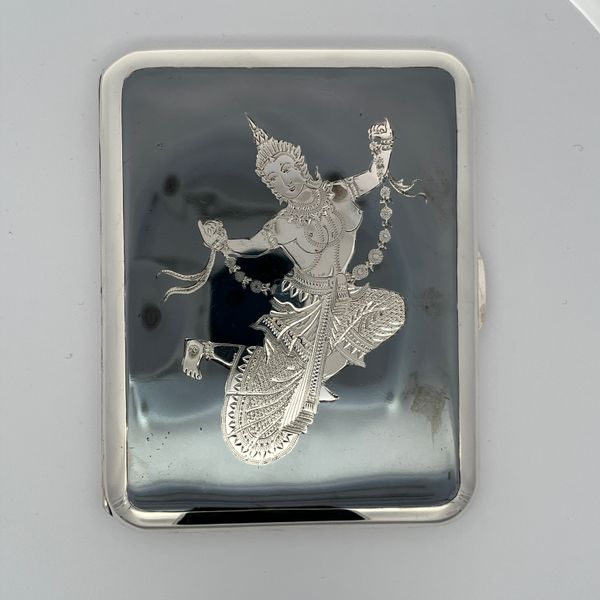 Alex & Co Cigarette Case Siam Silver And Black Niello Midtown Jewelers Herndon, VA