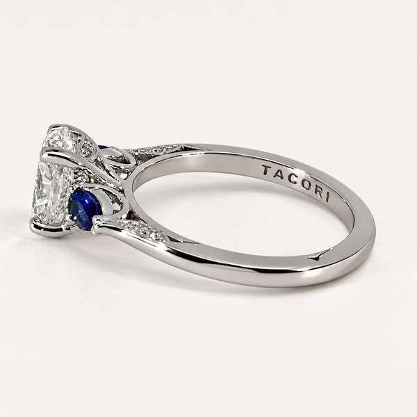 Tacori Platinum Three Stone Natural Diamond Ring Image 2 Midtown Jewelers Herndon, VA