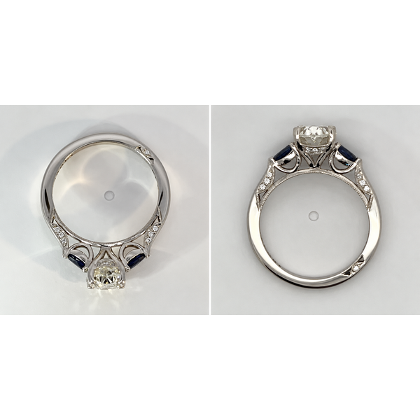 Tacori Platinum Three Stone Natural Diamond Ring Image 5 Midtown Jewelers Herndon, VA
