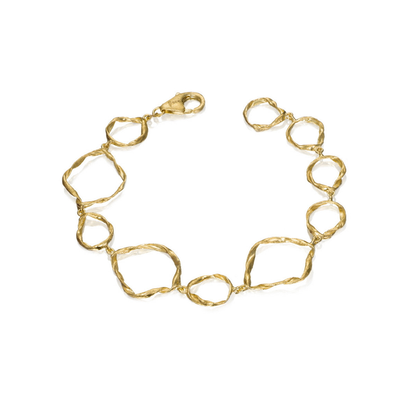 Irregular link bracelet in sterling silver with 18k gold vermeil Midtown Jewelers Herndon, VA