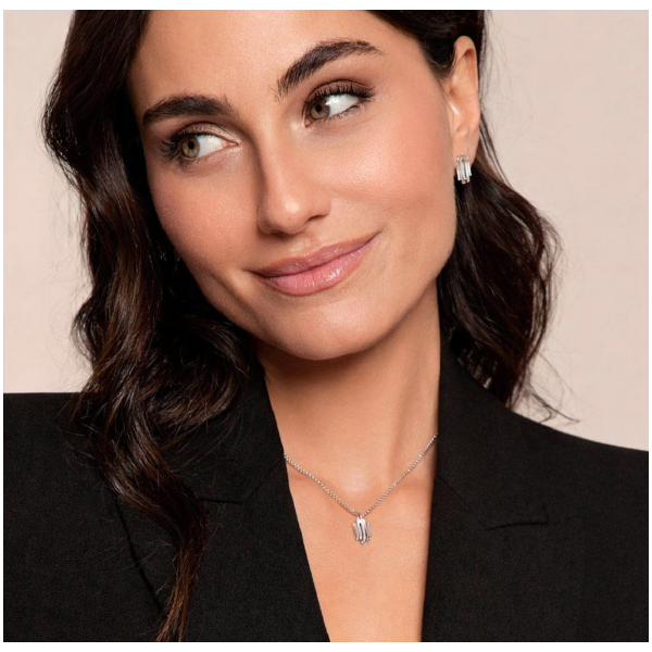 Jorge Revilla: Irregular Motif Pendant In Sterling Silver 925 