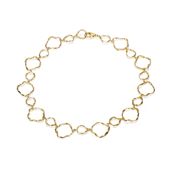 Irregular shape necklace in sterling silver with 18k gold vermeil Midtown Jewelers Herndon, VA