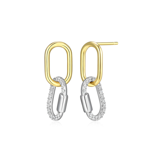 Promise Interlocking Link Stud Drop Earrings Midtown Jewelers Herndon, VA