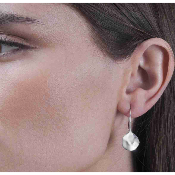 Jorge Revilla: Organic Drop Hook Earrings In Sterling Silver 925 
