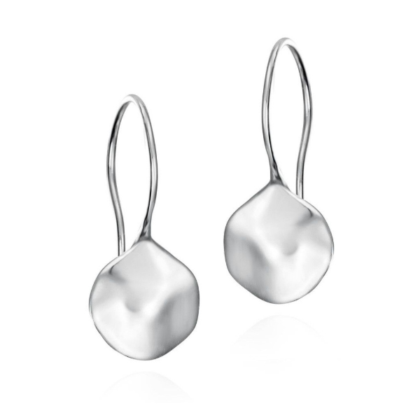 Jorge Revilla: Organic Drop Hook Earrings In Sterling Silver 925 