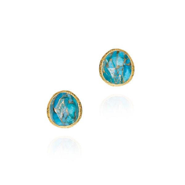 SHADE- Silver Vermeil Turquoise Studs Midtown Jewelers Herndon, VA