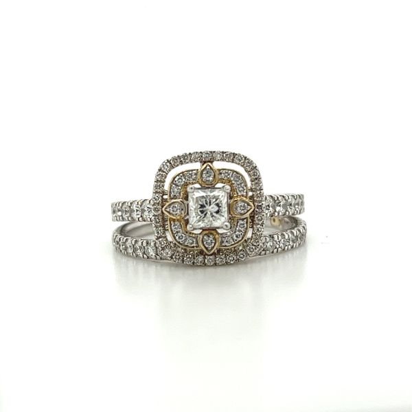 TWO-TONE DOUBLE HALO DIAMOND WEDDING SET Miller's Fine Jewelers Moses Lake, WA