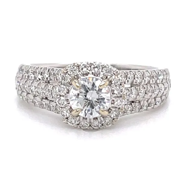 THREE ROW HALO DIAMOND RING SETTING Miller's Fine Jewelers Moses Lake, WA