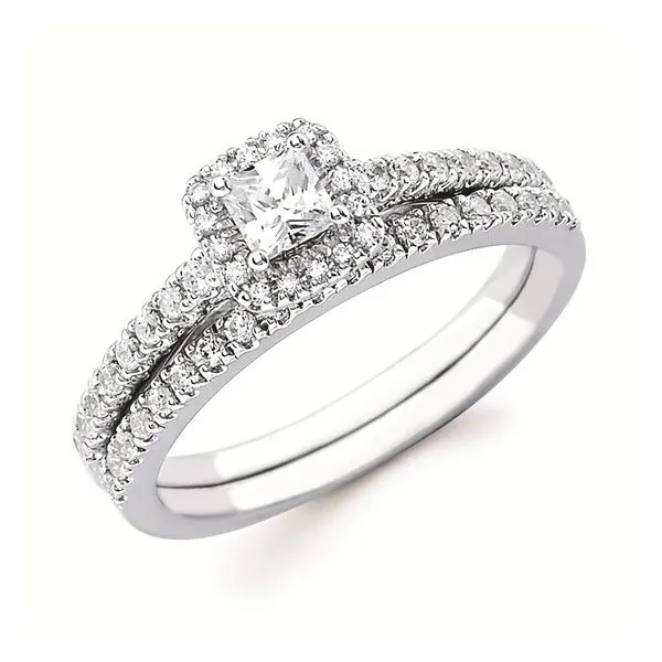 PRINCESS CUT DIAMOND HALO WEDDING SET Miller's Fine Jewelers Moses Lake, WA
