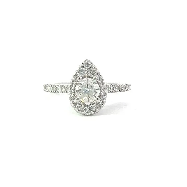 ROUND WITH PEAR HALO DIAMOND RING Miller's Fine Jewelers Moses Lake, WA