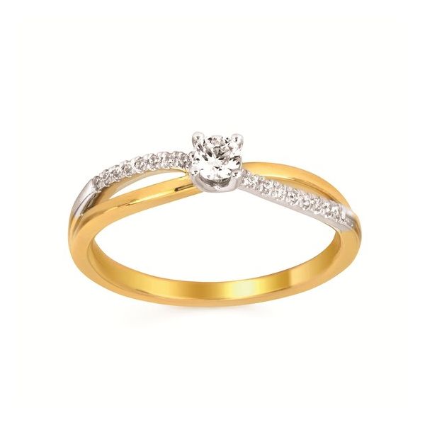 TWO-TONE CROSSED DIAMOND RING Miller's Fine Jewelers Moses Lake, WA