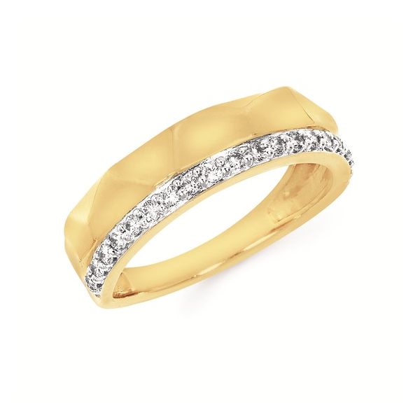 GOLD TEXTURED & DIAMOND BAND Miller's Fine Jewelers Moses Lake, WA